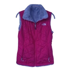 The North Face XS Mossbud Swirl Insulated Reversible Puff Vest Pink Outdoors